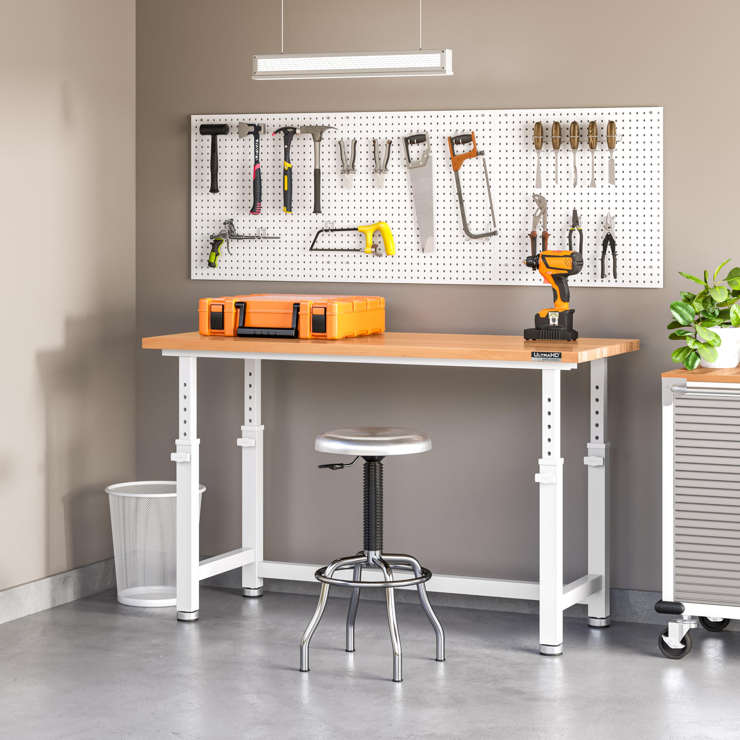 Seville Classics 2-Pack Steel Mesh Round Trashcan Wastebasket for Trash or Recycle in The Home, Office, or Garage, White, 6 Gallon - Image 6