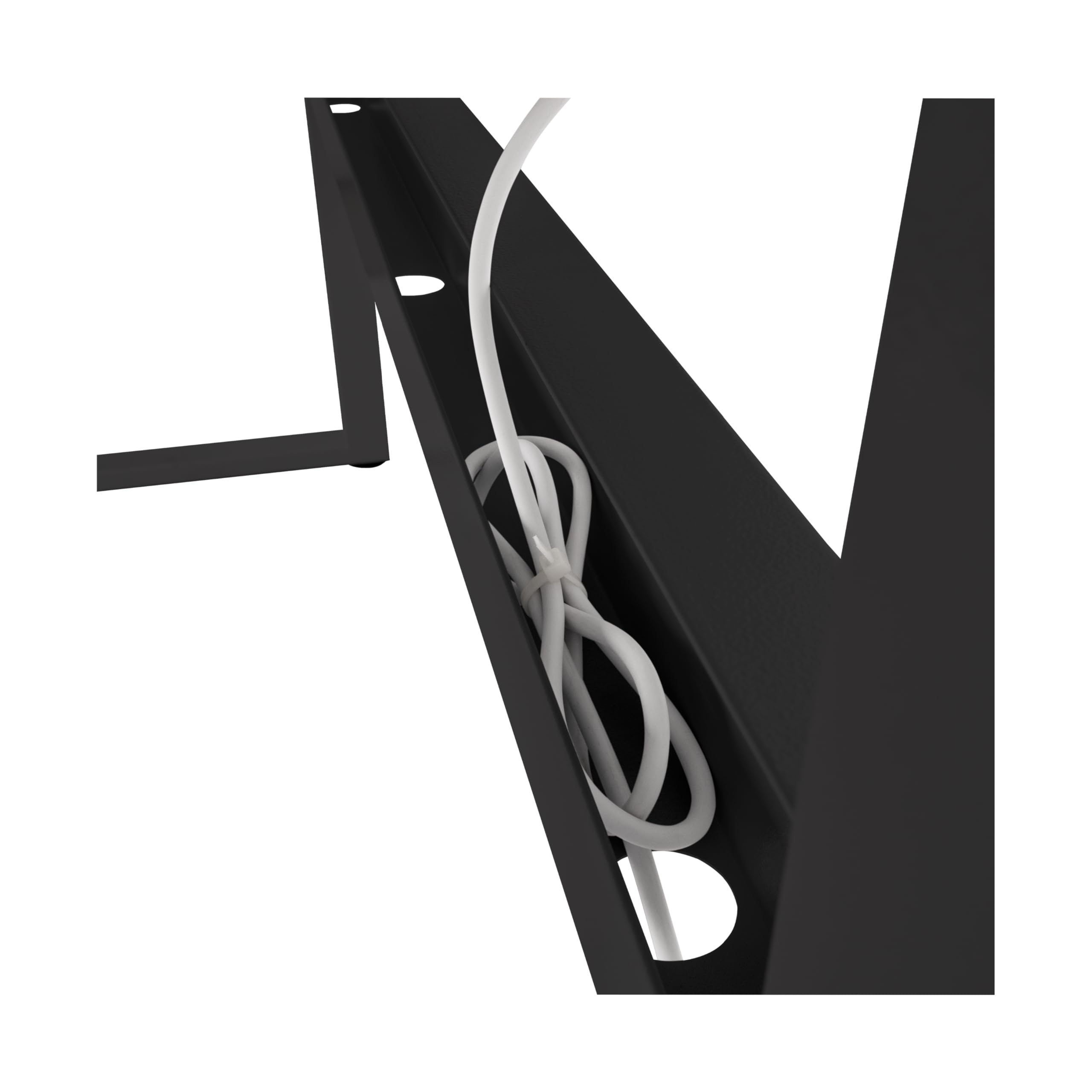 Seville Classics Airlift® 54" Writing Desk – Sturdy Computer Table, with Steel Frame, Cable Management, Large Work Surface, Home Office, Gaming, Art, or Student Desk, Black/Black - Image 6