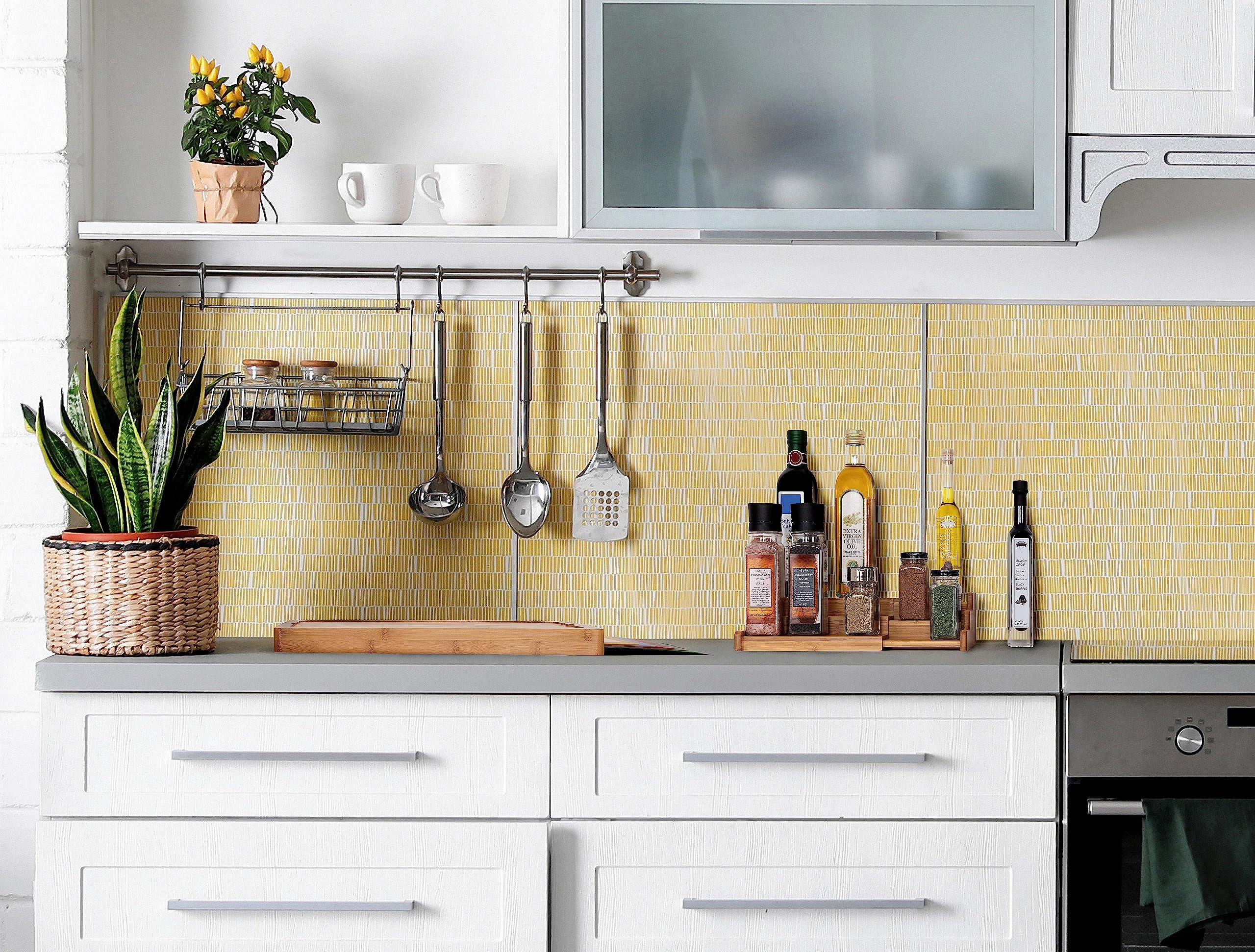 Seville Classics Bamboo Premium Wood Cutting Board Serving Tray w/ 7 Color-Coded BPA-Free Mats, for Chopping Bread, Cheese, Fruits, Vegetables, Meats, Charcuterie (PATENTED), Bamboo (NEW MODEL) - Image 8