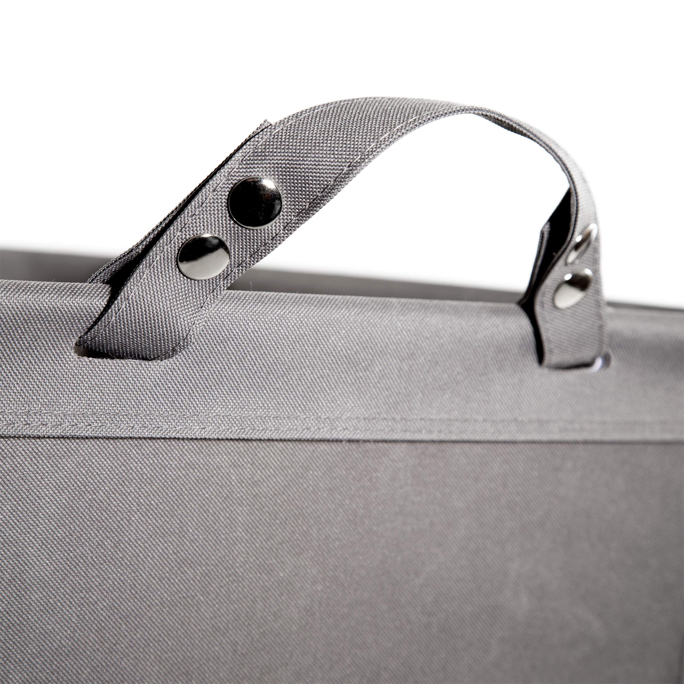 Seville Classics Large Commercial Heavy Duty Rolling Steel Frame Laundry Hamper Canvas Cart Bin, w/ Wheels for Hotel, Home, Closet, Bedroom (PATENTED), Gray, 18.1" D x 18.1" W - Image 8