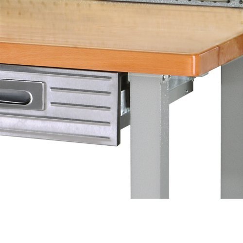 Seville Classics LED Lighted Pegboard Workcenter with 23 Peg Hook Assortment and Drawer Table, 48", Granite Gray - Image 4