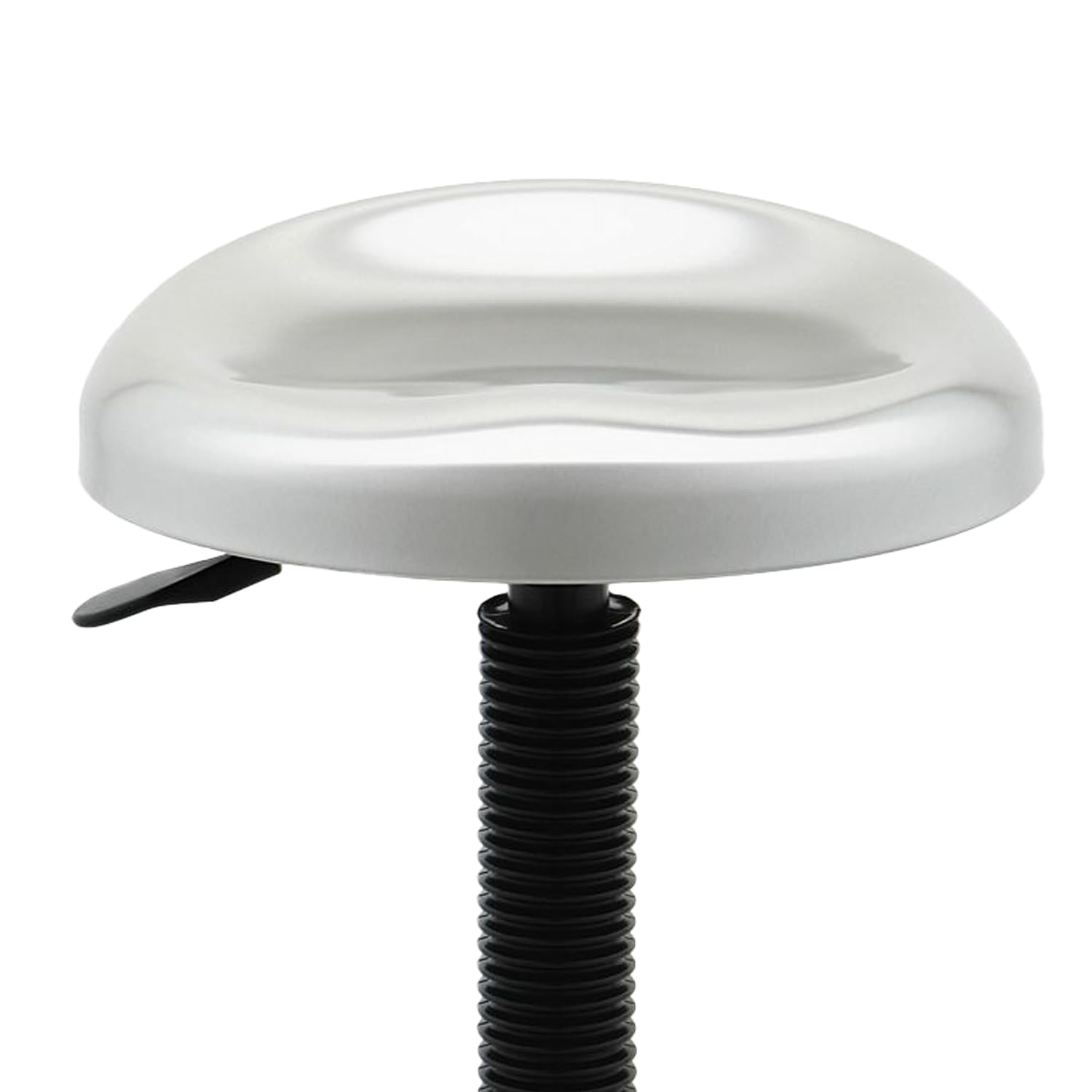 Seville Classics Modern Ergonomic Pneumatic Height Adjustable 360-Degree Swivel Stool Chair, for Drafting, Office, Home, Garage, Work Desk, Stainless Steel, Contoured Seat - Image 4