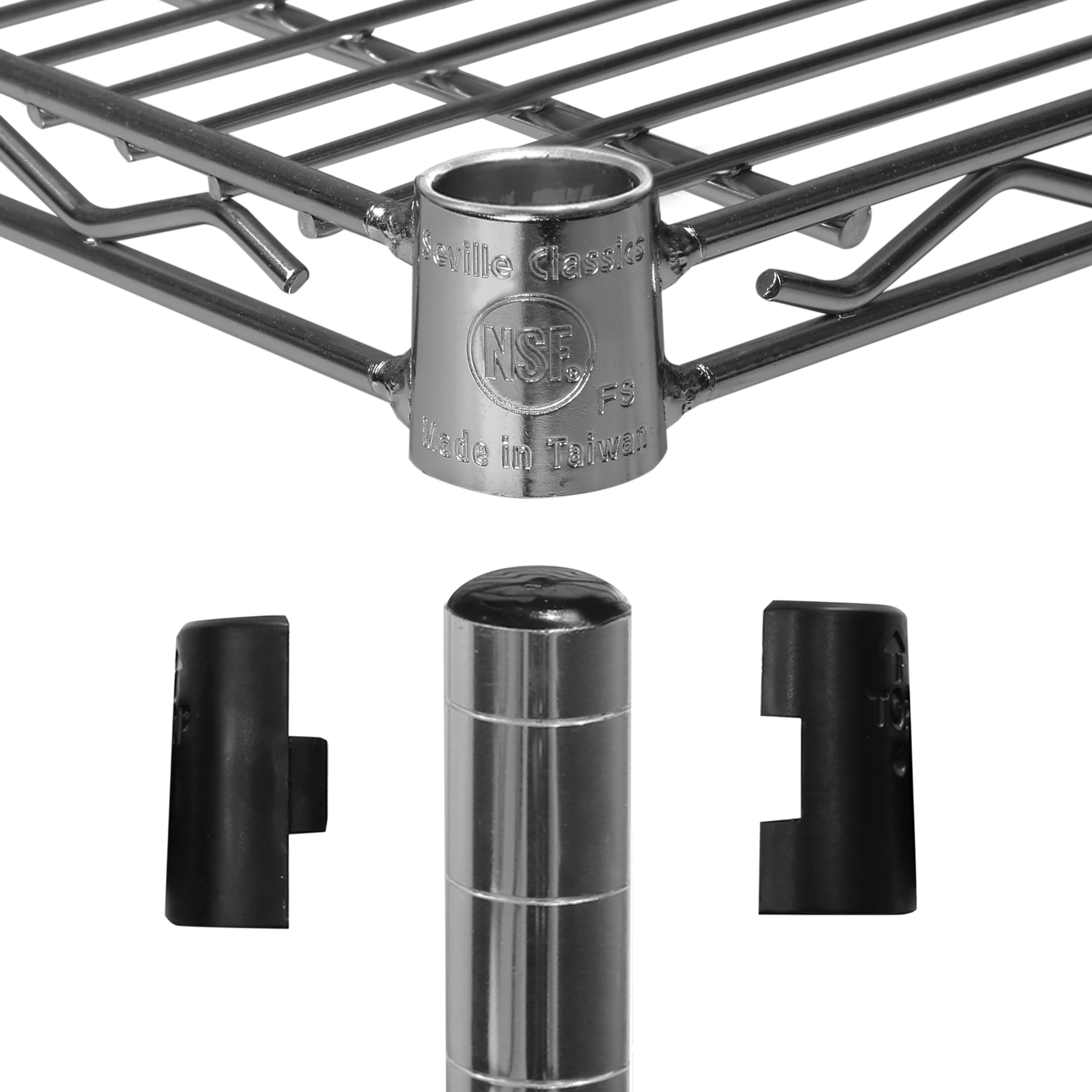 Seville Classics UltraDurable Heavy Duty NSF Solid Steel Wire Rack Storage Unit Wheels, 5-Tier Shelving, 60" W x 24" D - Image 4