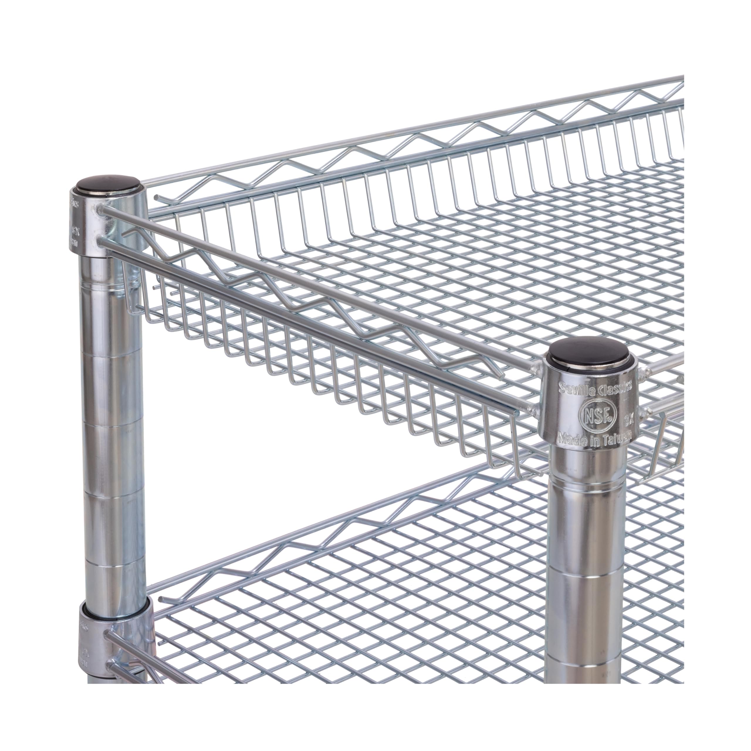 Seville Classics UltraDurable NSF Commercial Heavy Duty Metal Rolling Utility Cart, Handle Bar for Restaurant, Garage, Warehouse, Kitchen, Office, Deep Top Basket (34.8"W x 18.25"D) - Image 5