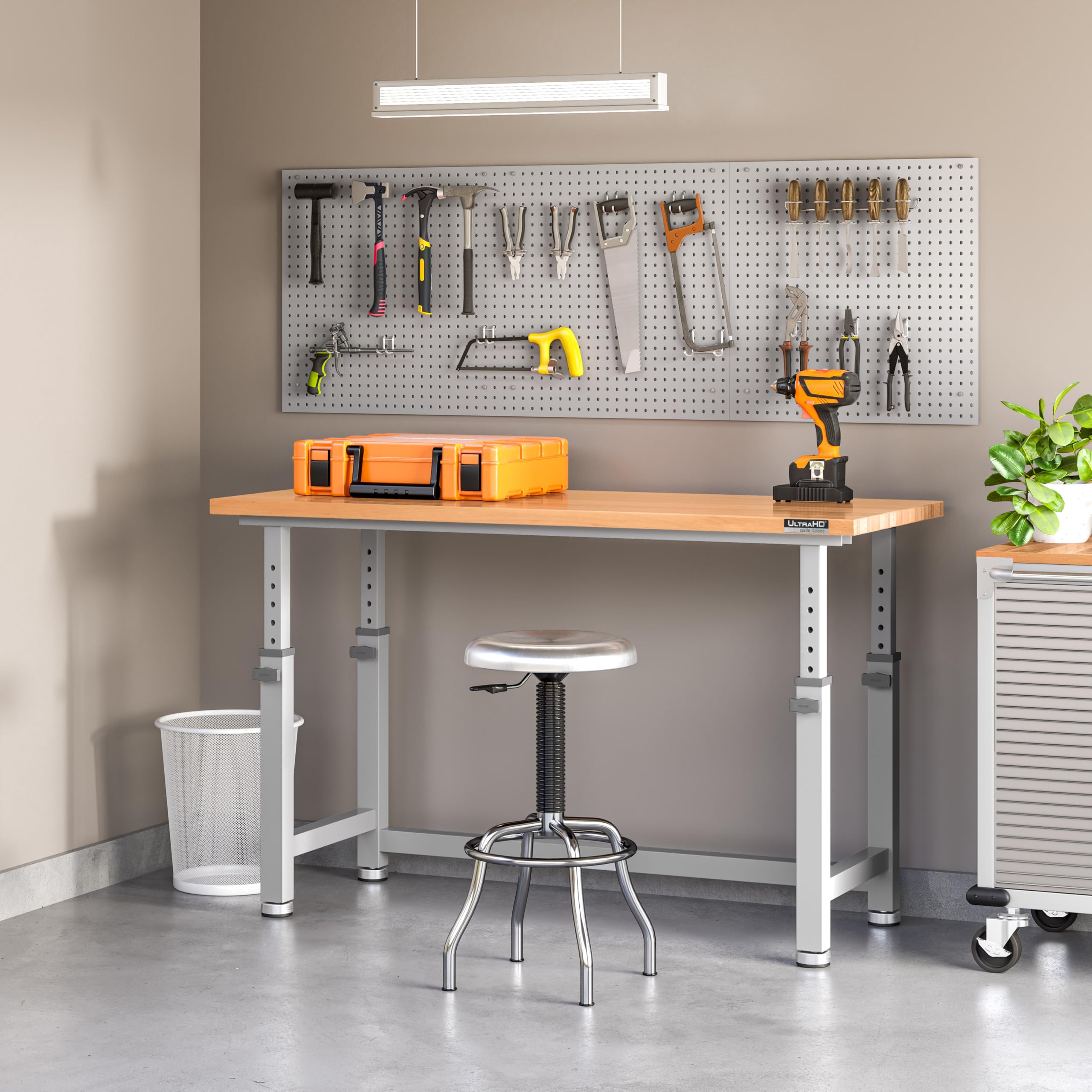 Seville Classics UltraHD® 2-Piece Pegboard Set w/ 23 Piece Hook Assortment, 24" W x 24" D, Granite - Image 6