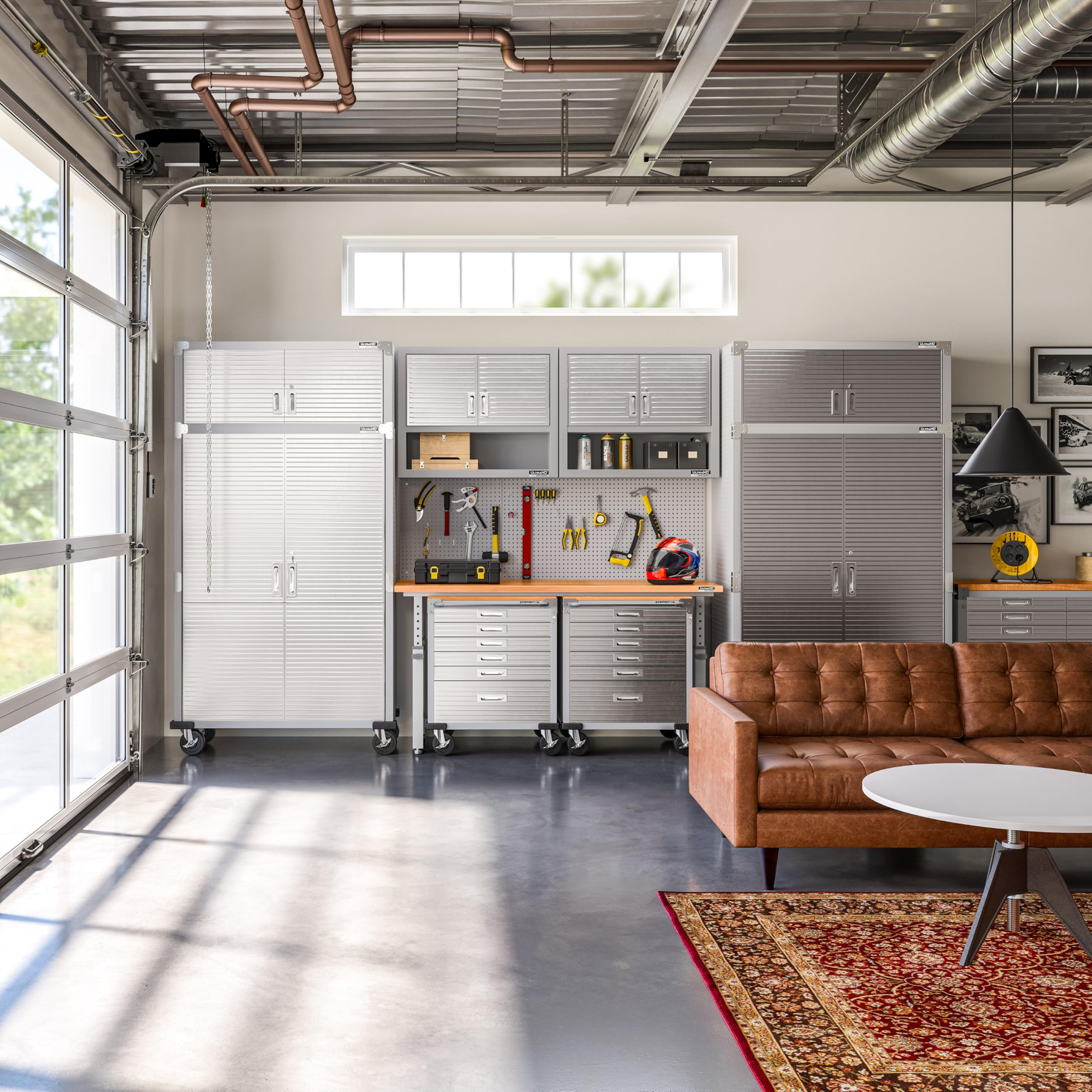 Seville Classics UltraHD® 2-Piece Pegboard Set w/ 23 Piece Hook Assortment, 24" W x 24" D, Granite - Image 8