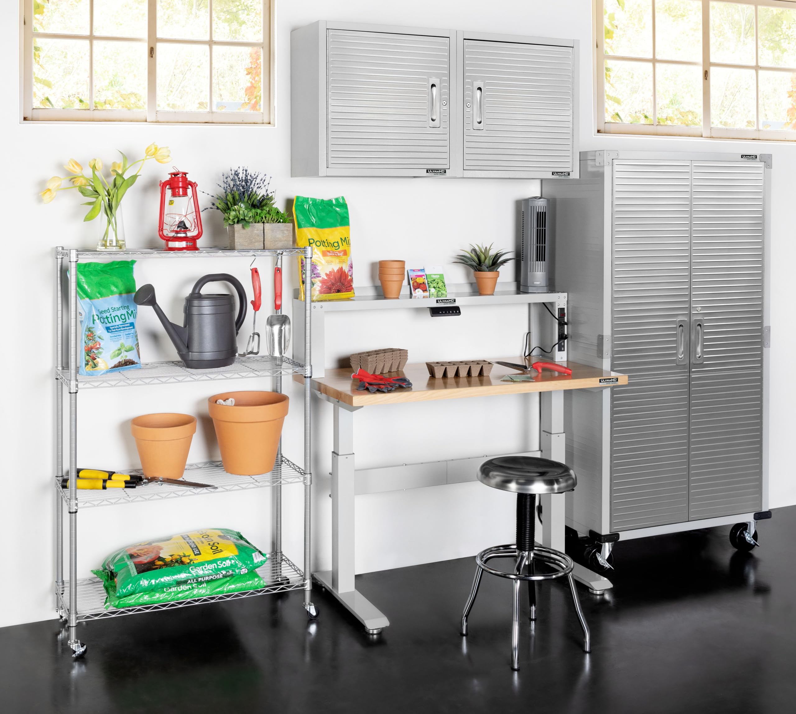 Seville Classics UltraHD Heavy Duty Commercial Electric Workbench for Garage, Warehouse, Workshop, 48" W x 24" D x 28" to 42" H - Image 4