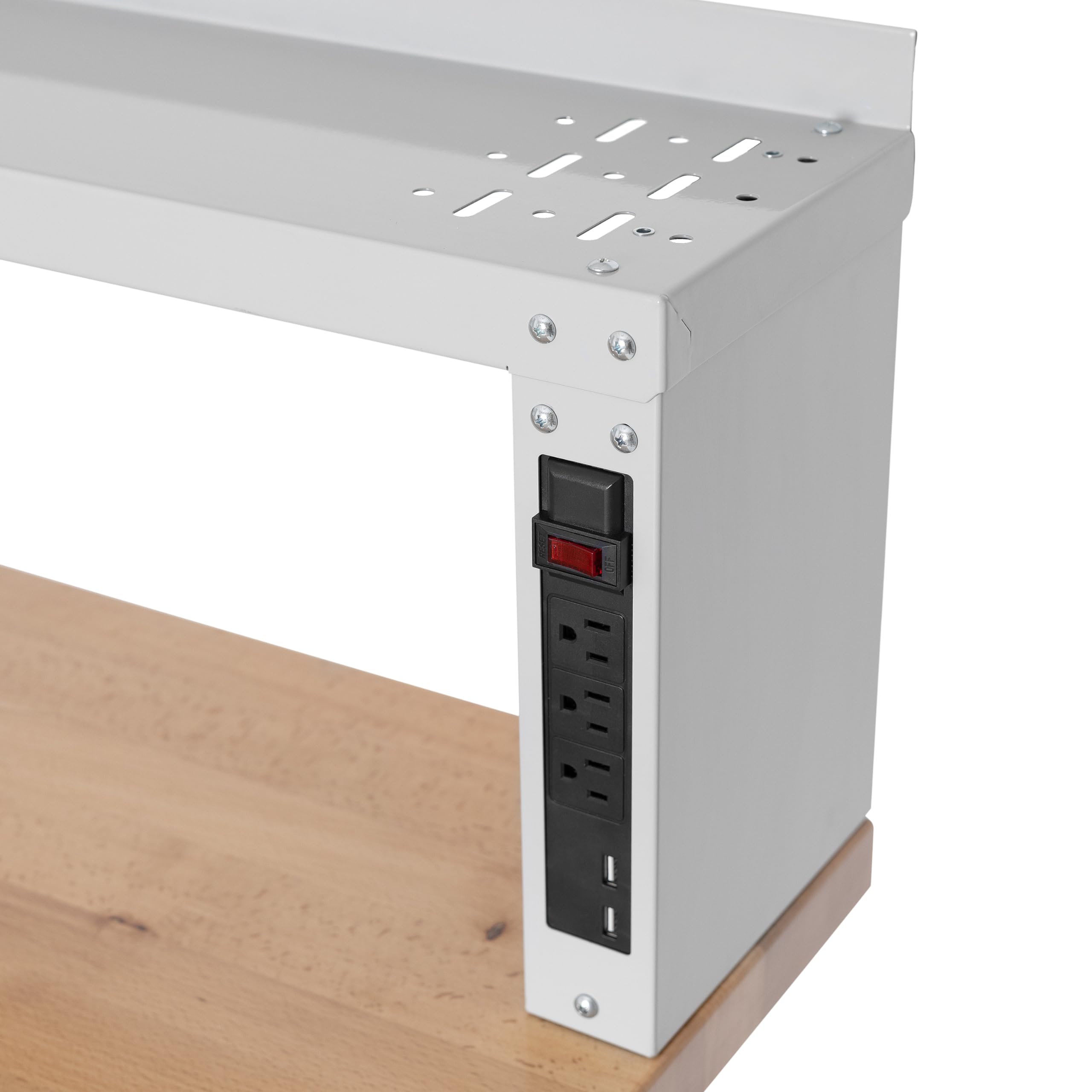 Seville Classics UltraHD Heavy Duty Commercial Electric Workbench for Garage, Warehouse, Workshop, 48" W x 24" D x 28" to 42" H - Image 9