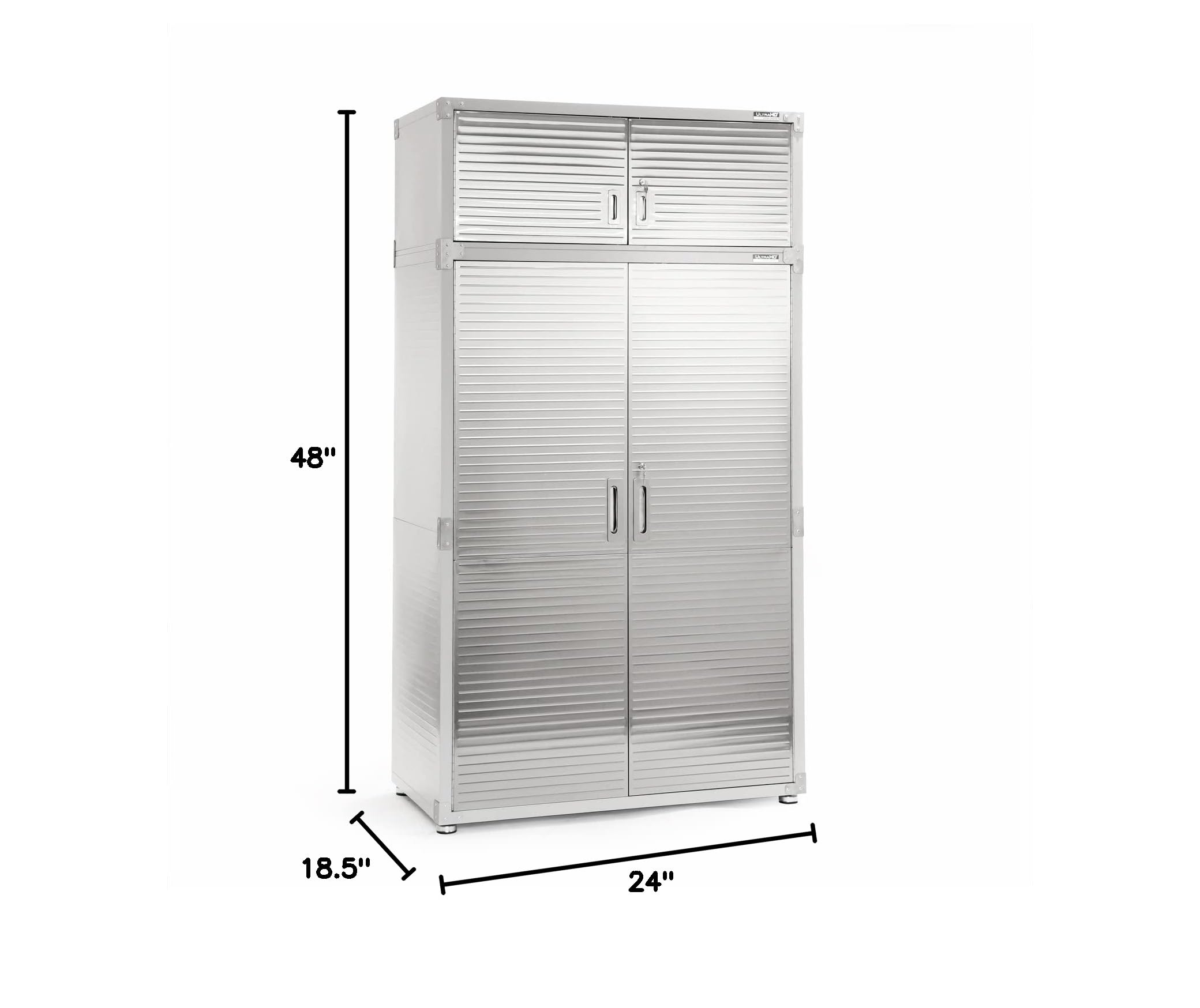 Seville Classics UltraHD Heavy Duty Mega Solid Steel Metal 2-Door Lockable Stacker Wall Storage, Cabinet Organizer for Garage, Warehouse, Office, Classroom, Granite, 48" W X 24" D X 18.5" H - Image 3