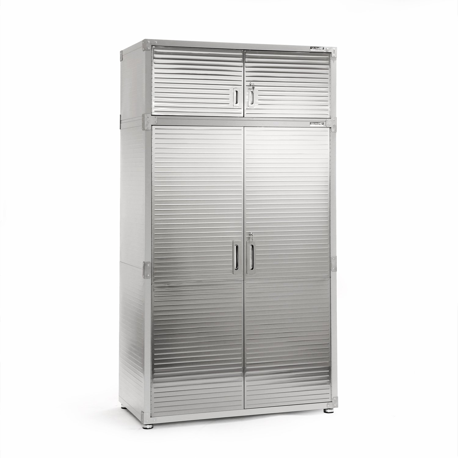 Seville Classics UltraHD Heavy Duty Mega Solid Steel Metal 2-Door Lockable Stacker Wall Storage, Cabinet Organizer for Garage, Warehouse, Office, Classroom, Granite, 48" W X 24" D X 18.5" H - Image 4