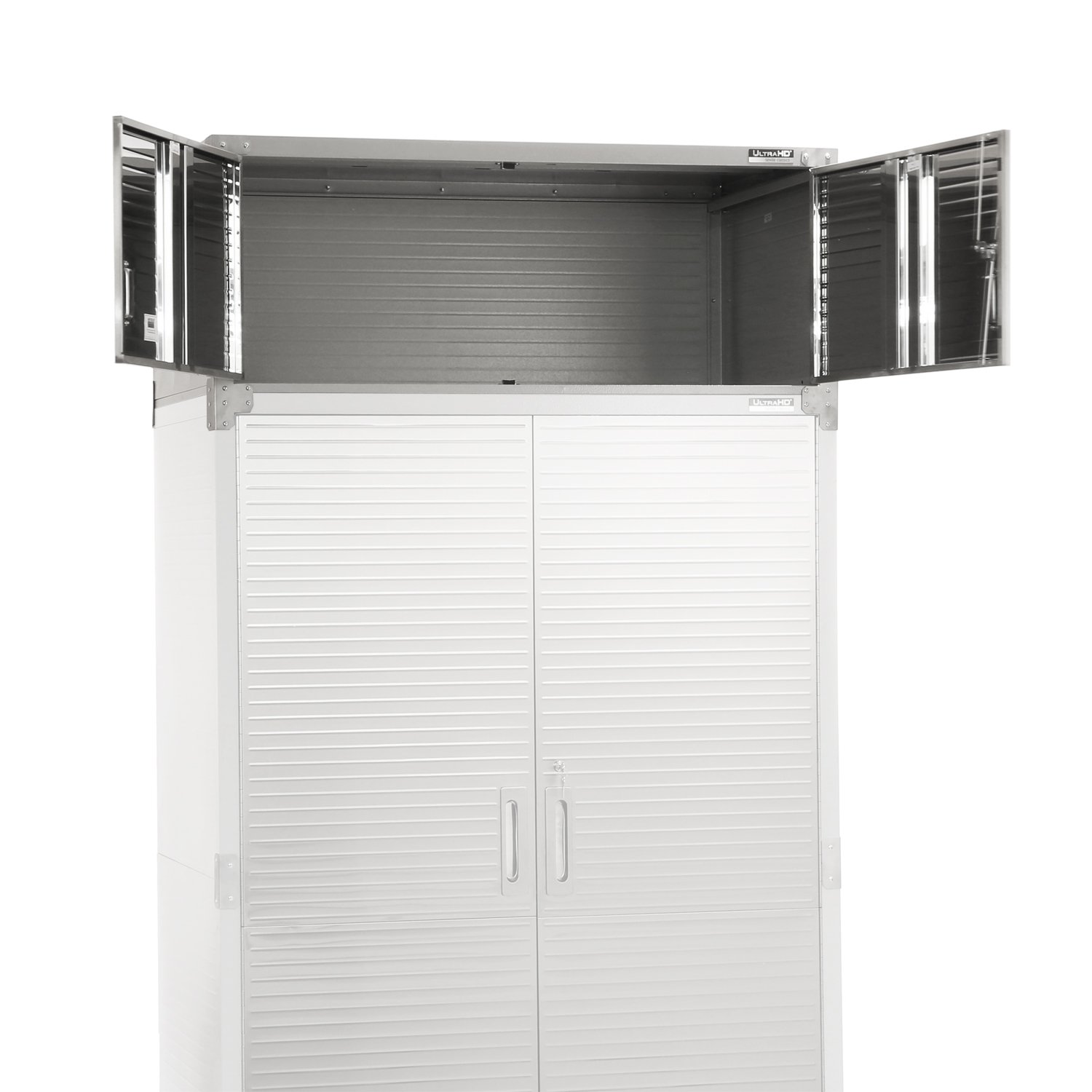 Seville Classics UltraHD Heavy Duty Mega Solid Steel Metal 2-Door Lockable Stacker Wall Storage, Cabinet Organizer for Garage, Warehouse, Office, Classroom, Granite, 48" W X 24" D X 18.5" H - Image 5