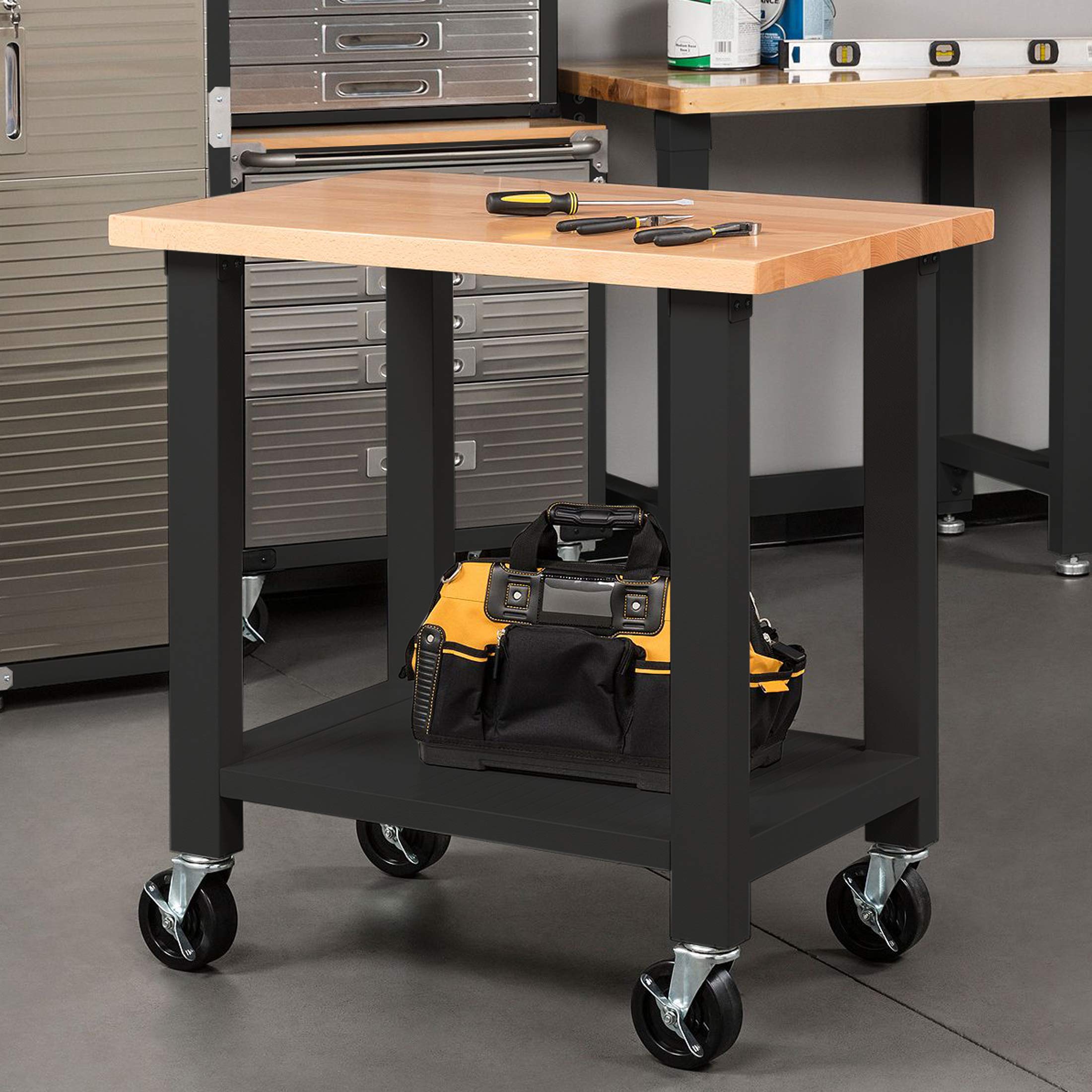 Seville Classics UltraHD Heavy-Duty Rolling Workstation, for Garage, Warehouse, Office, Classroom, Graphite, 36" W x 24" D x 37.5" H - Image 6