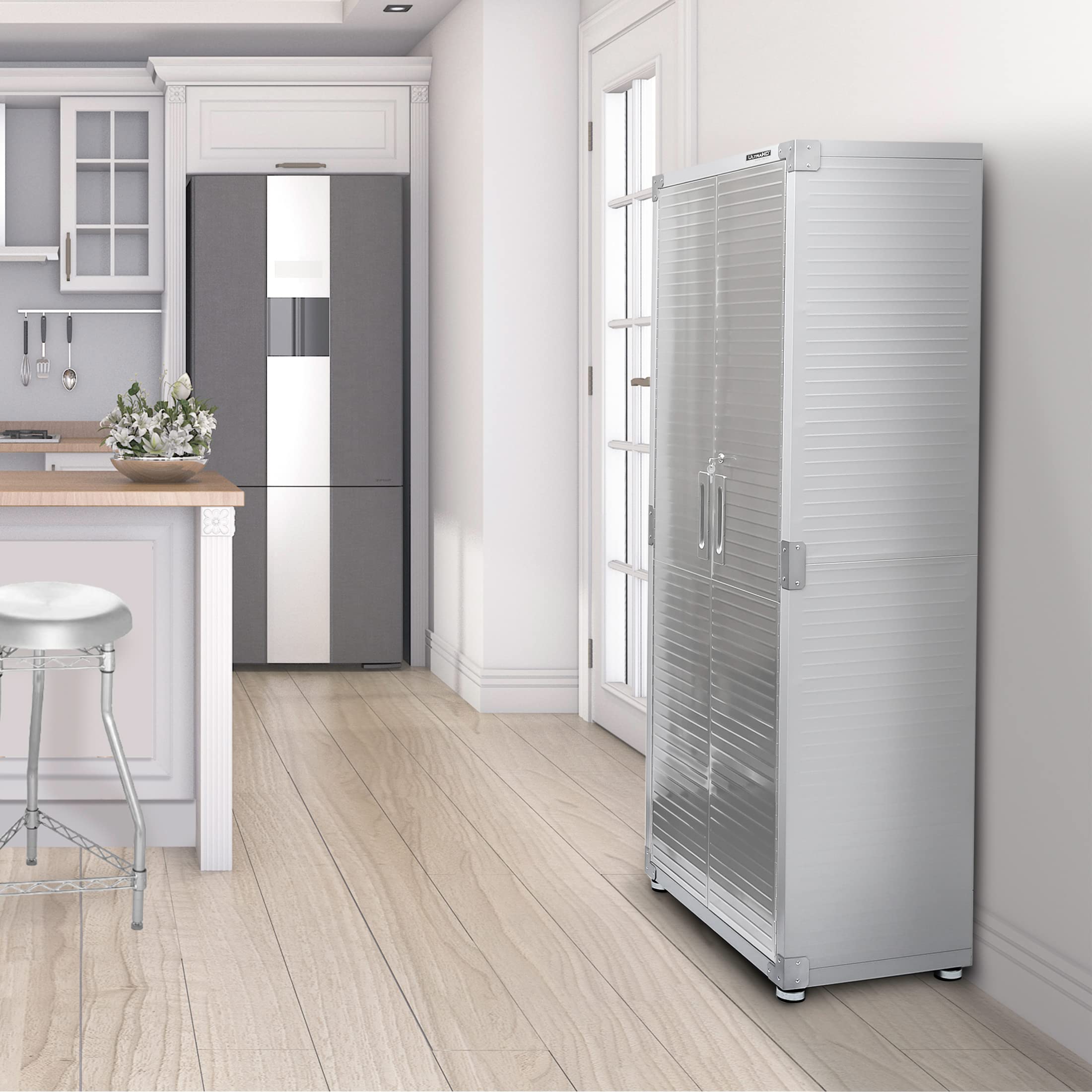 Seville Classics UltraHD Solid Steel Lockable Metal Storage Cabinet Locker Organizer, w/Adjustable Shelves for Garage, Warehouse, Office, Classroom, Granite, 30" W x 18" D x 72" H - Image 4