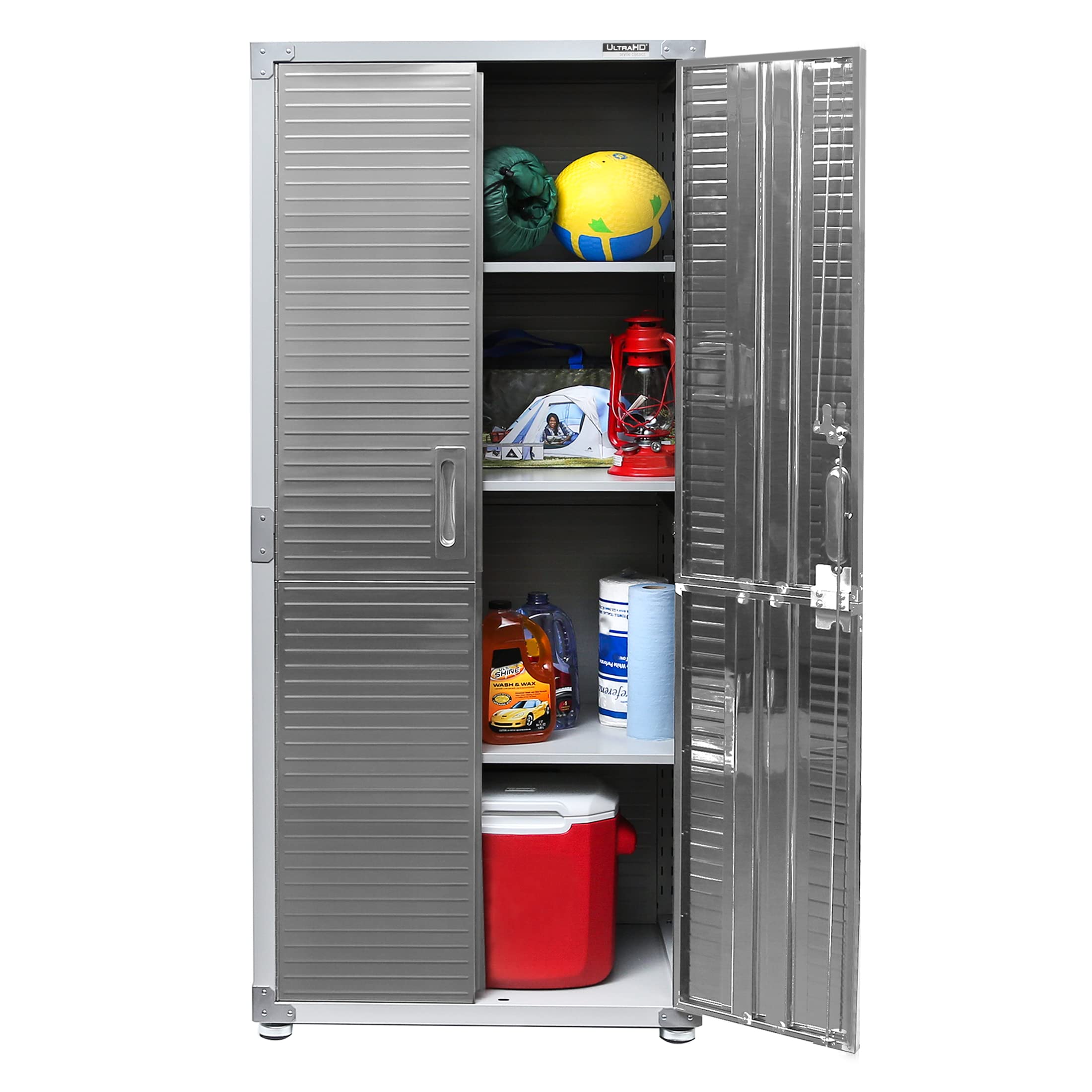 Seville Classics UltraHD Solid Steel Lockable Metal Storage Cabinet Locker Organizer, w/Adjustable Shelves for Garage, Warehouse, Office, Classroom, Granite, 30" W x 18" D x 72" H - Image 7