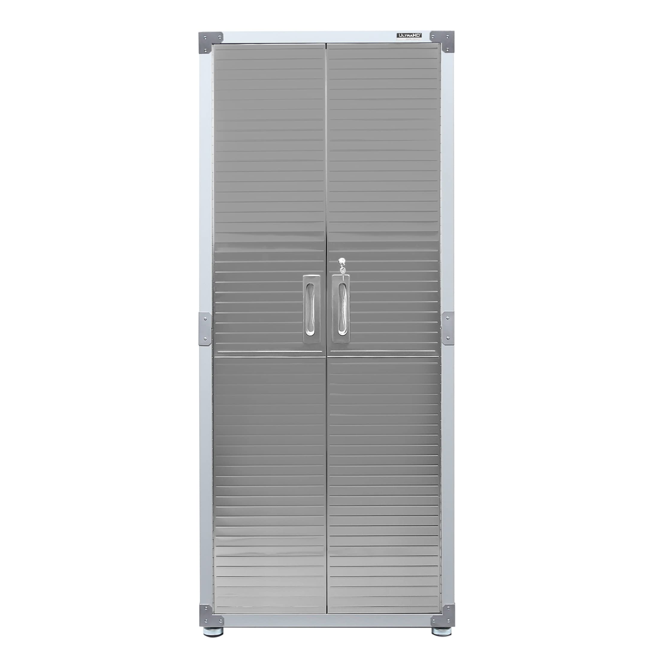 Seville Classics UltraHD Solid Steel Lockable Metal Storage Cabinet Locker Organizer, w/Adjustable Shelves for Garage, Warehouse, Office, Classroom, Granite, 30" W x 18" D x 72" H - Image 8