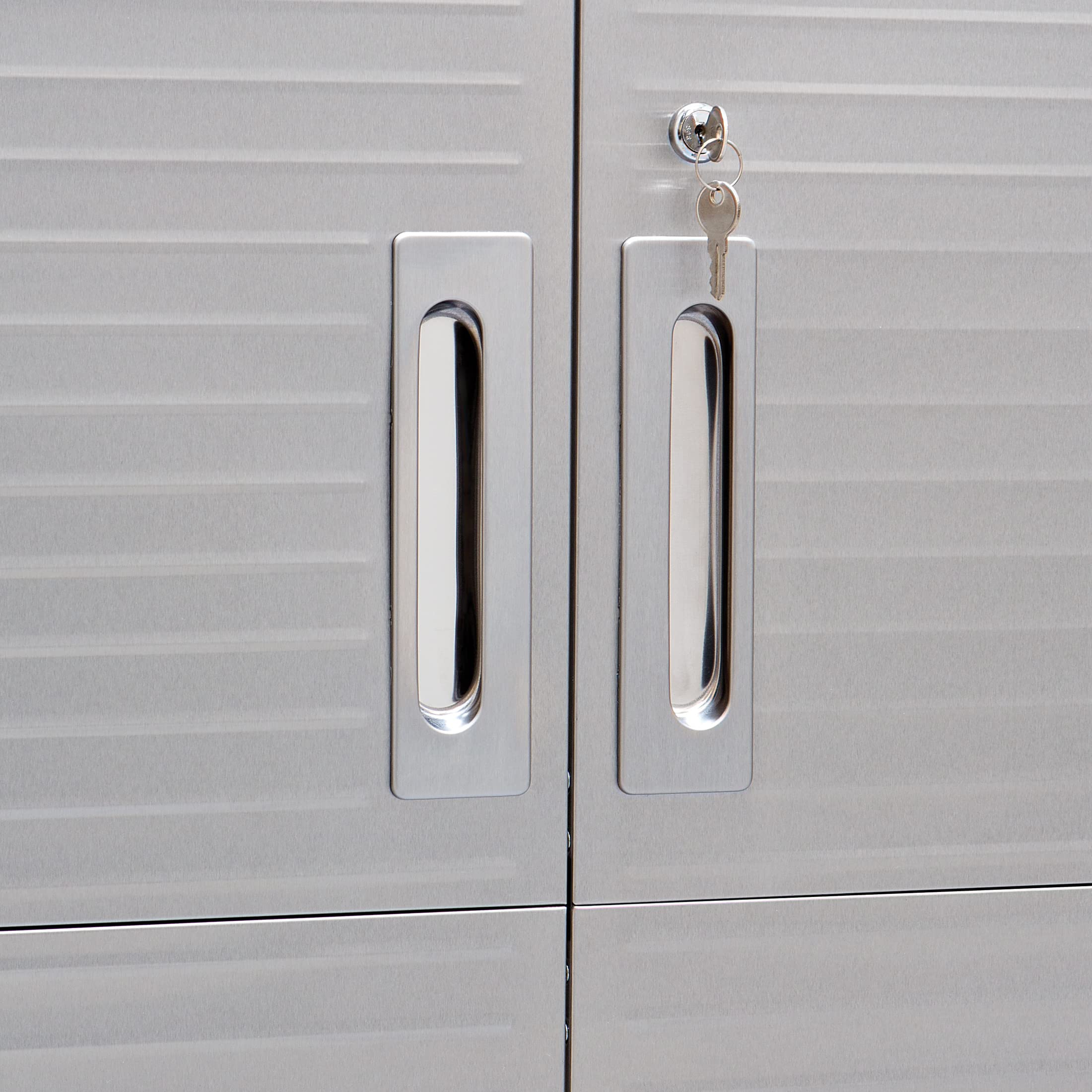 Seville Classics UltraHD Solid Steel Lockable Metal Storage Cabinet Locker Organizer, w/Adjustable Shelves for Garage, Warehouse, Office, Classroom, Granite, 30" W x 18" D x 72" H - Image 9