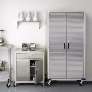 Seville Classics UltraHD Solid Steel Rolling Lockable Metal Storage Cabinet Locker Organizer, w/Adjustable Shelves for Garage, Warehouse, Office, Classroom, Granite, 36" W x 18" D x 72" H - Image 3